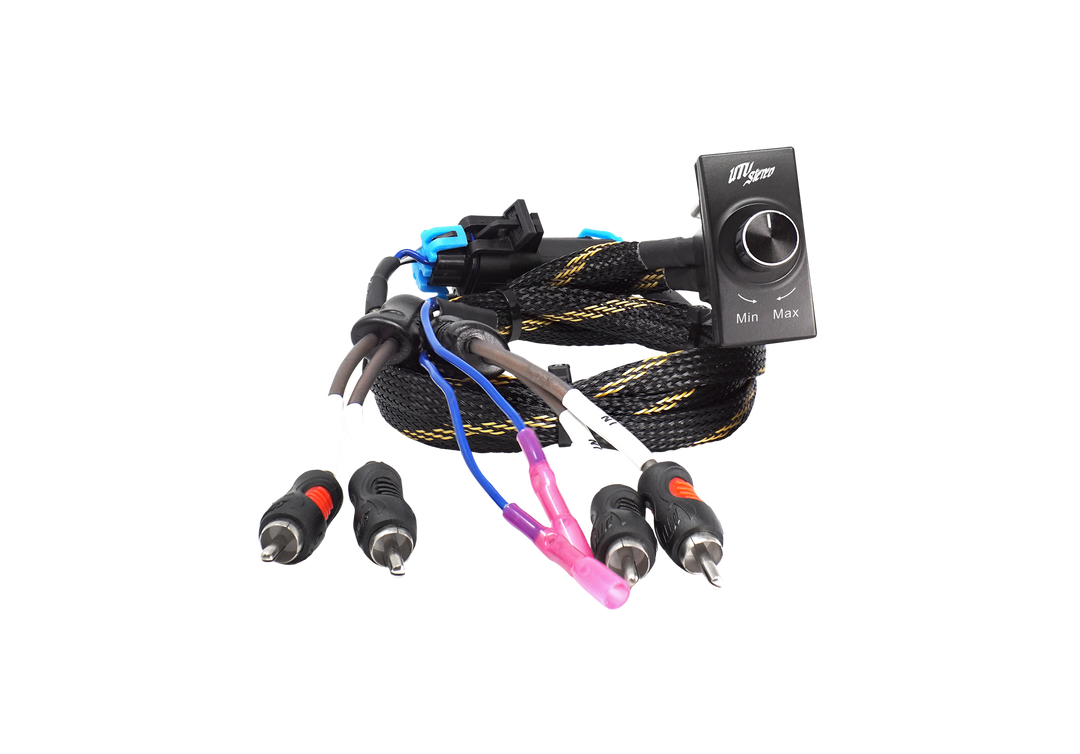 UTV Stereo bass knob controller with wiring harness and RCA connectors