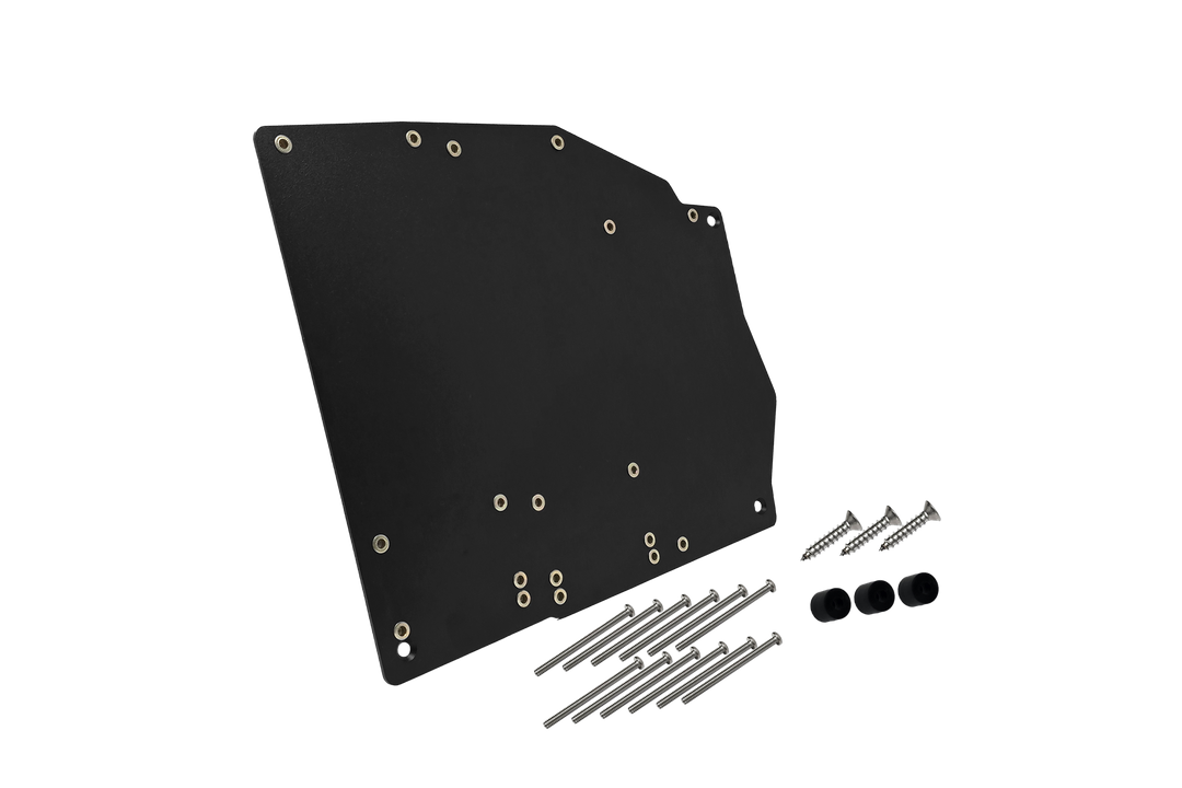 UTV Stereo black mounting plate with included screws and spacers