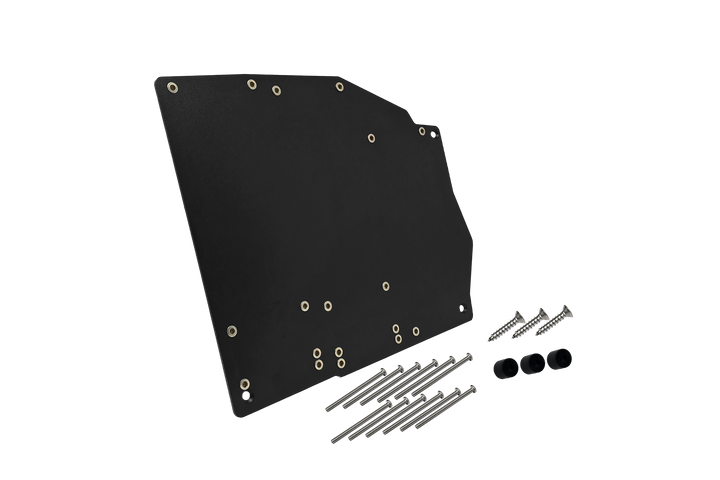 UTV Stereo black mounting plate with included screws and spacers
