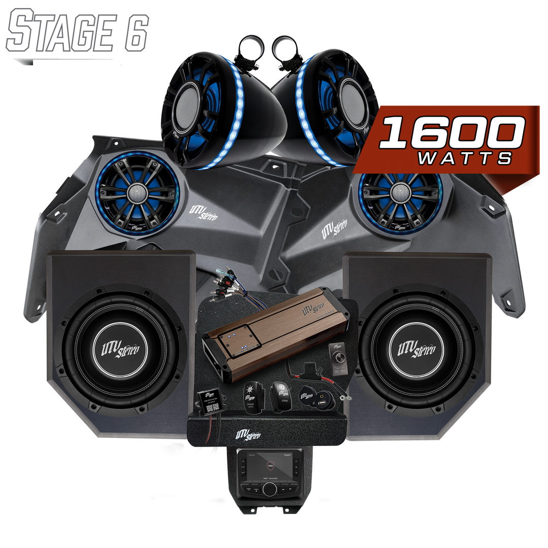 UTV Stereo Stage 6 audio system with speakers subwoofers amplifier and head unit