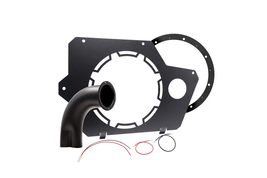 UTV Stereo speaker mounting plate with port tube and wiring harness