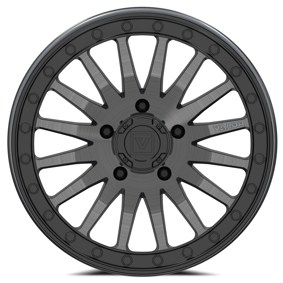 V06 Brushed Gunmetal UTV Beadlock - Valor Offroad