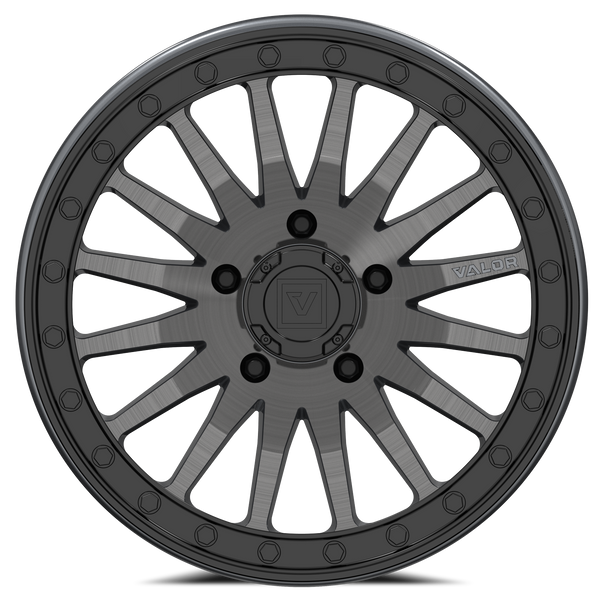 V06 Brushed Gunmetal UTV Beadlock - Valor Offroad