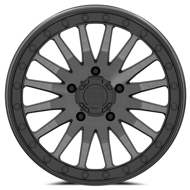 V06 Brushed Gunmetal UTV Beadlock - Valor Offroad