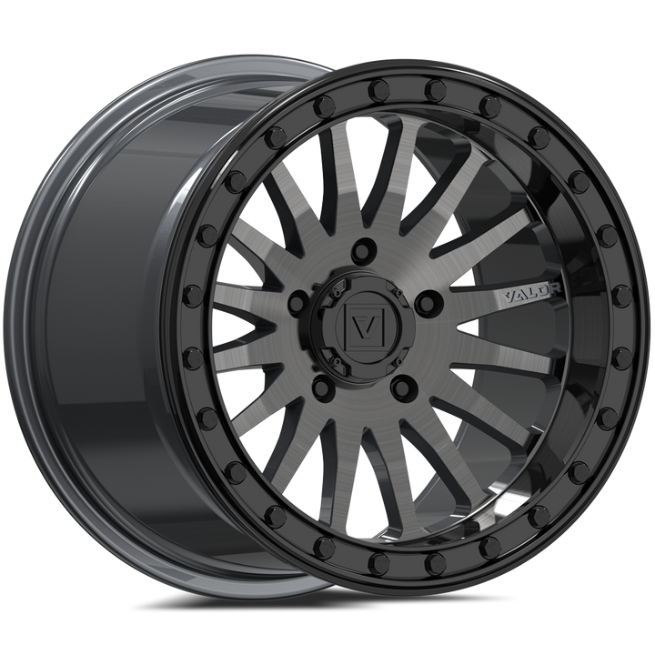V06 Brushed Gunmetal UTV Beadlock - Valor Offroad