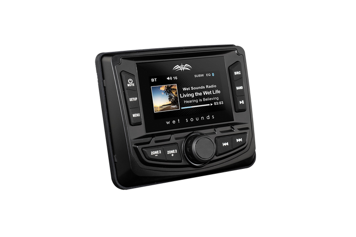 Wet Sounds marine digital media receiver with LCD display and control buttons