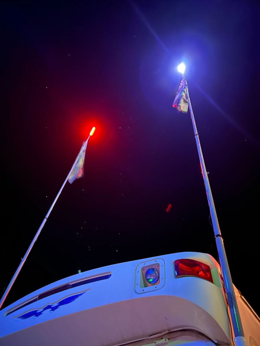 Complete RGB Color Chasing Camp Locator Kit (flag pole, mount, whip & harness)