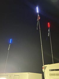 Complete RGB Color Chasing Camp Locator Kit (flag pole, mount, whip & harness)