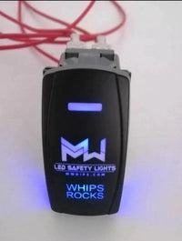 ROCKS - DUAL BLUE LED, 5 PIN, 20A/12V ON/OFF ROCKER SWITCH